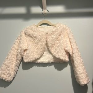 Cream bolero jacket. So sweet. Bunny rabbit soft and plush.